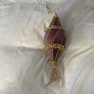 Purple and Gold Beaded Ornament